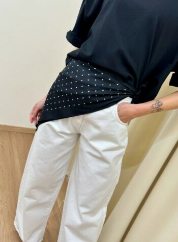 Shop Online Foulard triangolo micro pois nero e burro Club Manhattan