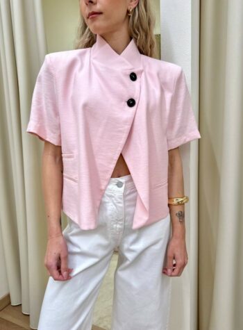 Shop Online Giacca coreana manica corta rosa HaveOne