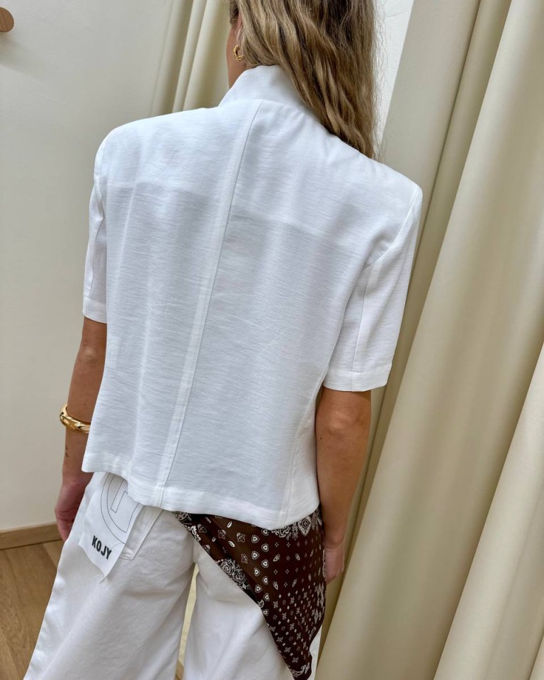 Giacca coreana manica corta bianca HaveOne Shop Online Giacca coreana manica corta bianca HaveOne