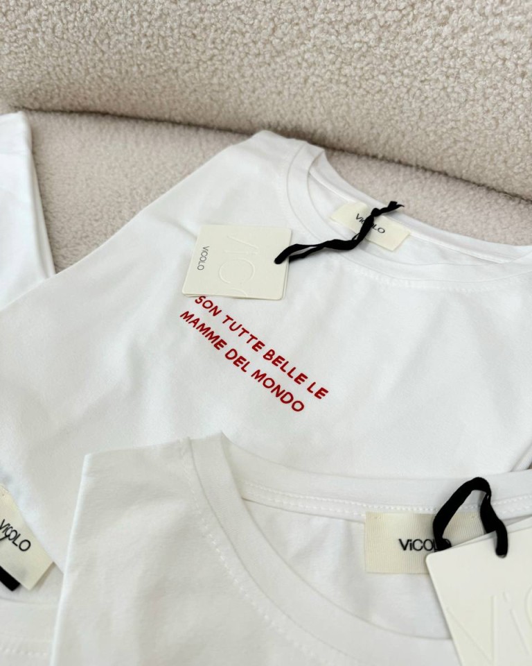 T-shirt regular bianca stampa "son tutte belle le mamme.." Vicolo Shop Online T-shirt regular bianca stampa "son tutte belle le mamme.." Vicolo