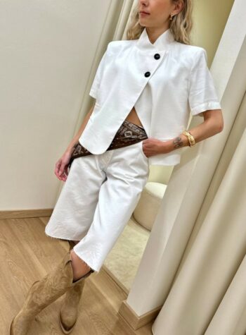 Shop Online Bermuda Koji bianco taglio vivo HaveOne