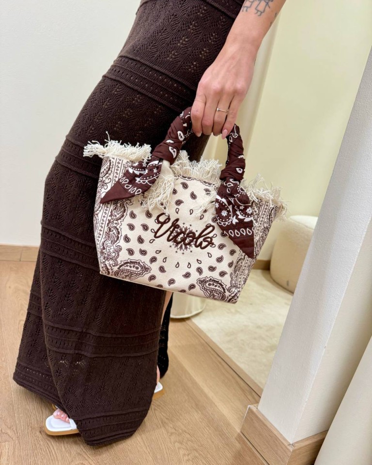 Borsa Ibiza small bandana burro e moro Vicolo Shop Online Borsa Ibiza small bandana burro e moro Vicolo