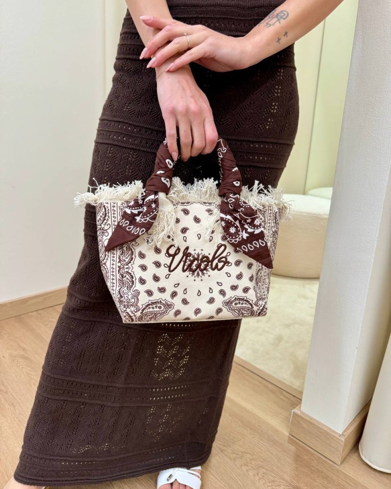 Borsa Ibiza small bandana burro e moro Vicolo Shop Online Borsa Ibiza small bandana burro e moro Vicolo