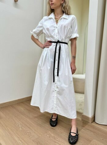 Shop Online Vestito chemisier cotone bianco Susy Mix