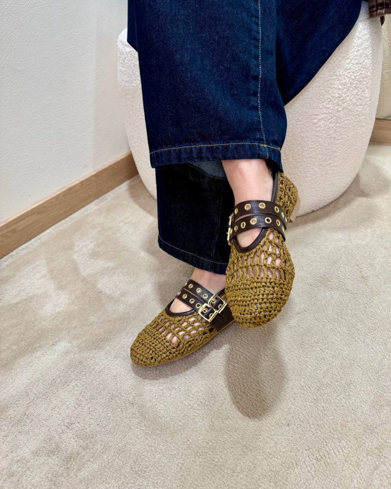 Mary jane rafia tabacco Ovyè Shop Online Mary jane rafia tabacco Ovyè