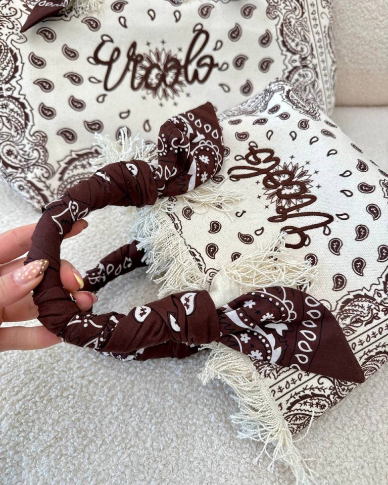 Borsa Ibiza small bandana burro e moro Vicolo Shop Online Borsa Ibiza small bandana burro e moro Vicolo