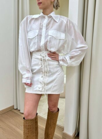 Shop Online Camicia over maxi spalline bianca Vicolo