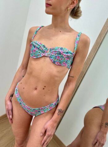 Shop Online Bikini Adele a fiori turchese Matinée
