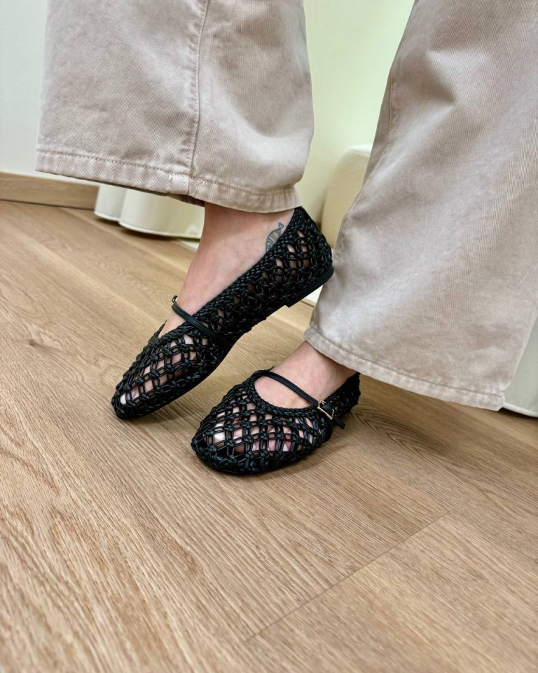 Mary jane ecopelle intrecciata nera Ovyè Shop Online Mary jane ecopelle intrecciata nera Ovyè