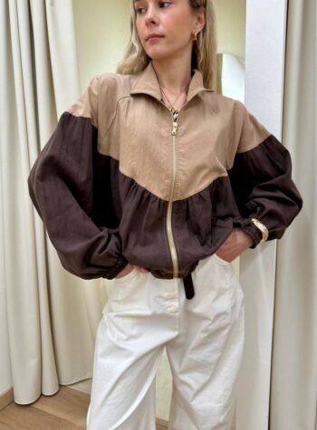 Shop Online Bomber arricciato moro e cammello Vicolo