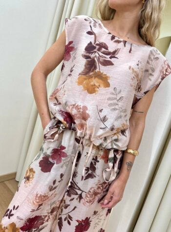 Shop Online Blusa semitrasparente floreale cipria Vicolo