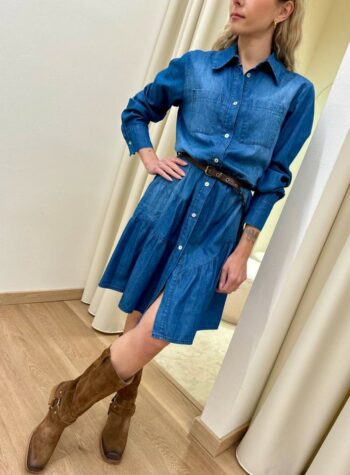 Shop Online Vestito chemisier blu cintura Vicolo