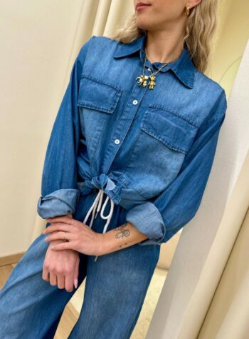 Shop Online Camicia in chambray blu sfumato Vicolo