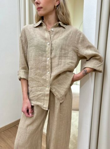 Shop Online Camicia oversize in lino safari Kontatto