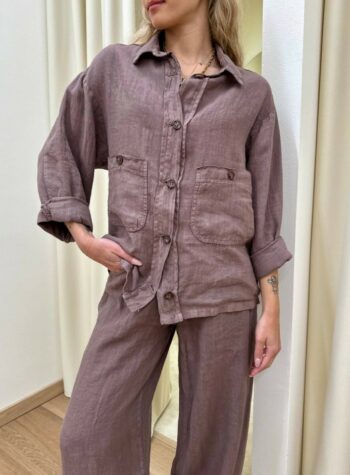 Shop Online Camicia over in lino moro HaveOne
