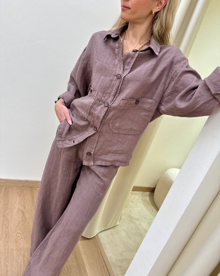 Camicia over in lino moro HaveOne Shop Online Camicia over in lino moro HaveOne