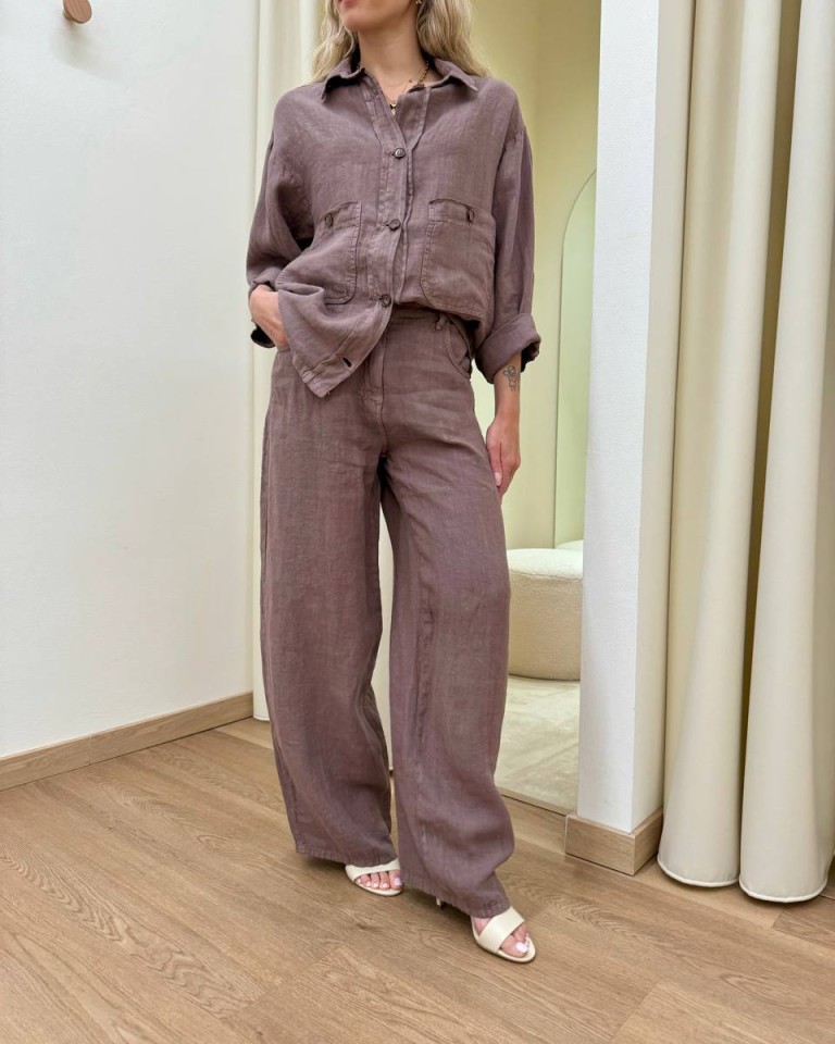 Camicia over in lino moro HaveOne Shop Online Camicia over in lino moro HaveOne