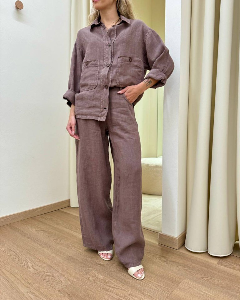 Camicia over in lino moro HaveOne Shop Online Camicia over in lino moro HaveOne