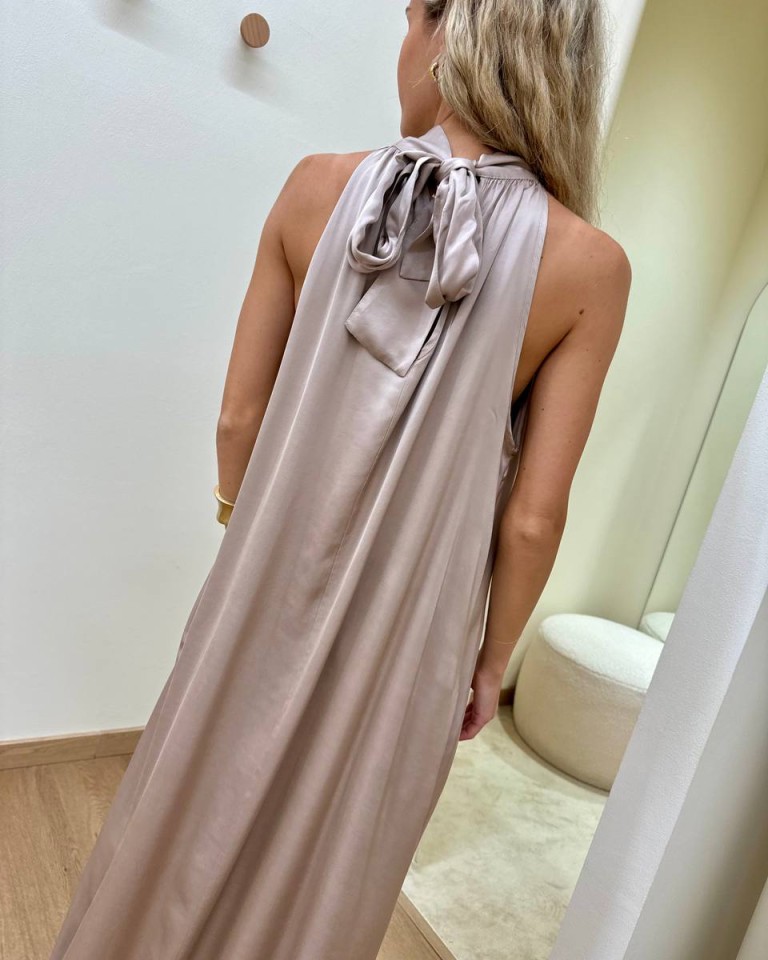 Vestito lungo fiocco sul collo glace Vicolo Shop Online Vestito lungo fiocco sul collo glace Vicolo