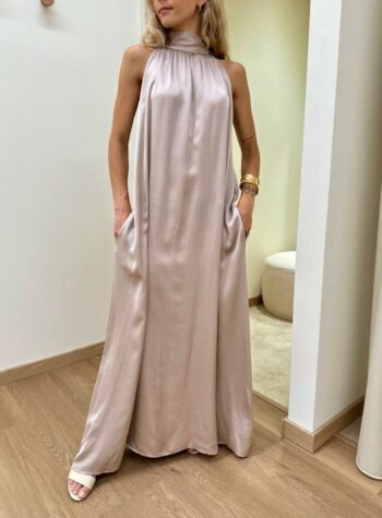 Shop Online Vestito lungo fiocco sul collo glace Vicolo