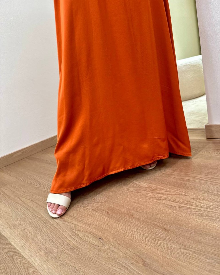 Vestito lungo fiocco sul collo papaya Vicolo Shop Online Vestito lungo fiocco sul collo papaya Vicolo