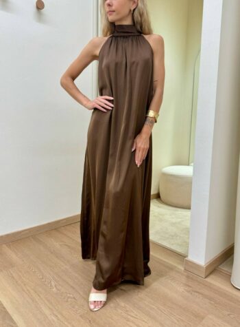 Shop Online Vestito lungo fiocco sul collo fondente Vicolo