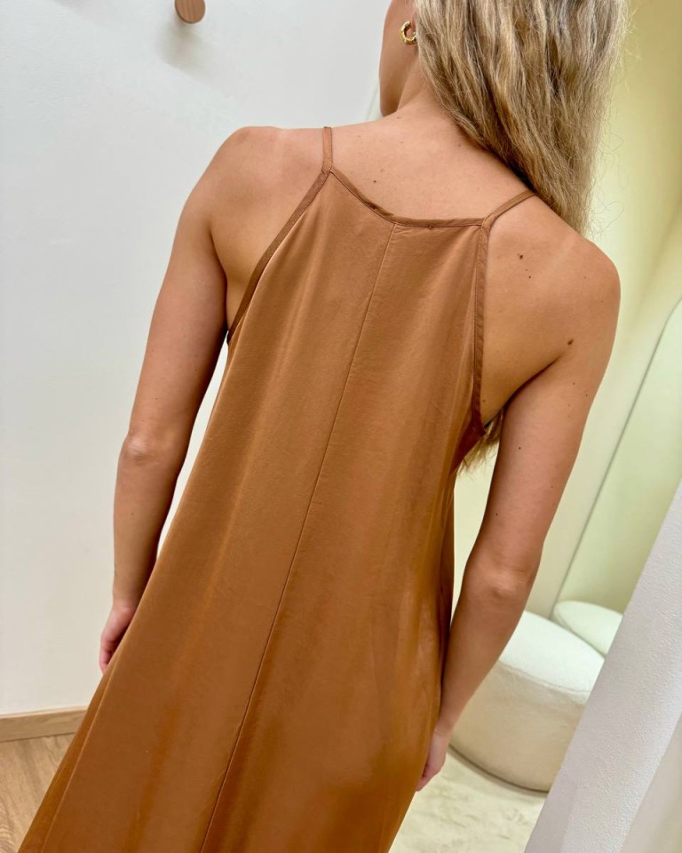 Vestito lungo scollo americana bronzer Vicolo Shop Online Vestito lungo scollo americana bronzer Vicolo