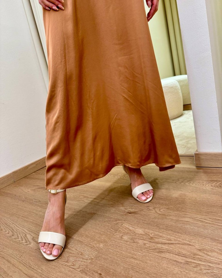 Vestito lungo scollo americana bronzer Vicolo Shop Online Vestito lungo scollo americana bronzer Vicolo