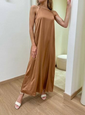 Shop Online Vestito lungo scollo americana bronzer Vicolo