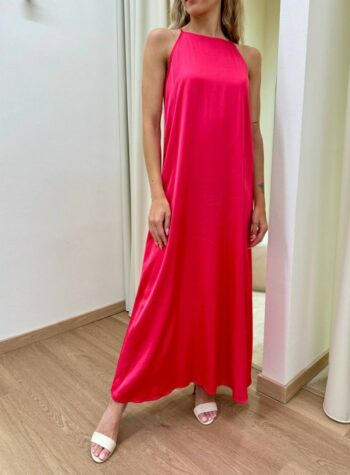 Shop Online Vestito lungo scollo americana rosa corallo Vicolo