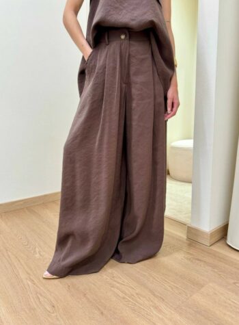 Shop Online Pantalone ampio con pince moro HaveOne