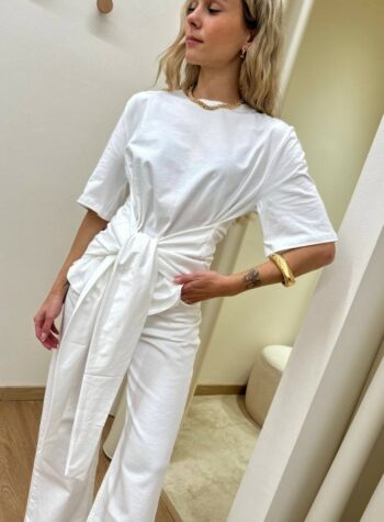 Shop Online T-shirt con nodo bianca Vicolo
