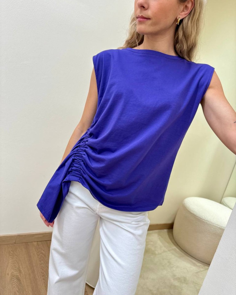 Top con arriccio viola Vicolo Shop Online Top con arriccio viola Vicolo