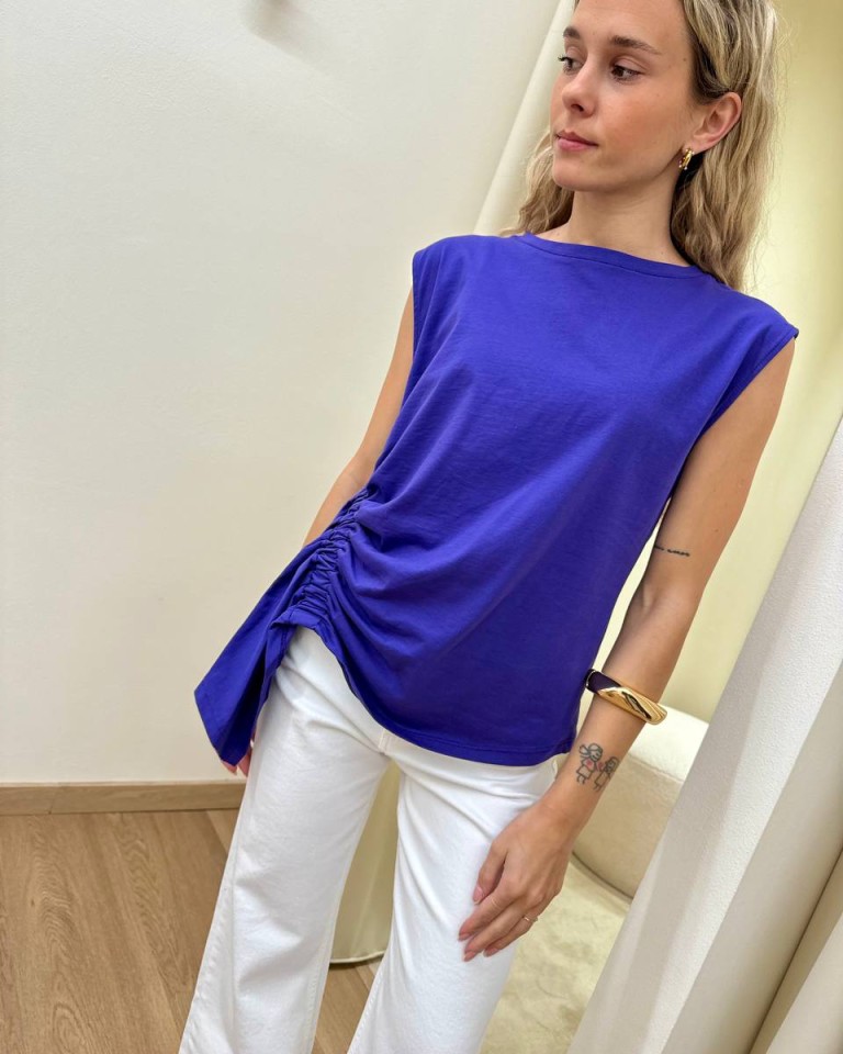 Top con arriccio viola Vicolo Shop Online Top con arriccio viola Vicolo