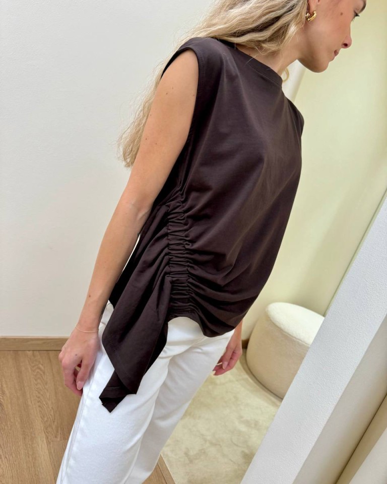 Top con arriccio moro Vicolo Shop Online Top con arriccio moro Vicolo