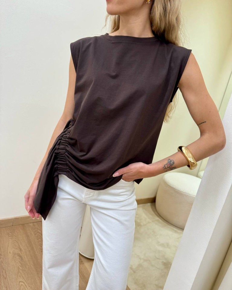 Top con arriccio moro Vicolo Shop Online Top con arriccio moro Vicolo