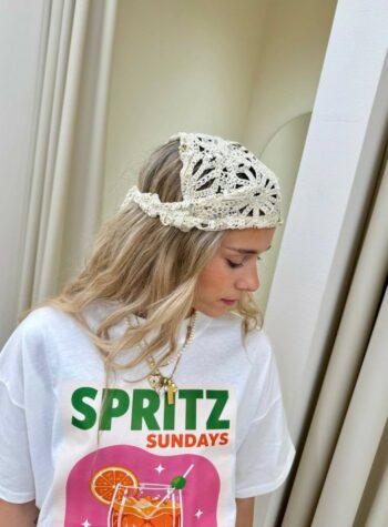 Shop Online Bandana macramè e paillettes burro HaveOne