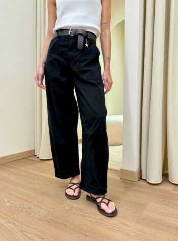 Shop Online Pantalone barrel nero con cintura Susy Mix