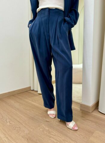 Shop Online Pantalone fluido con rovescia blu Vicolo