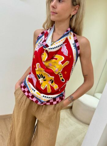Shop Online Top stampa tigri rosso HaveOne