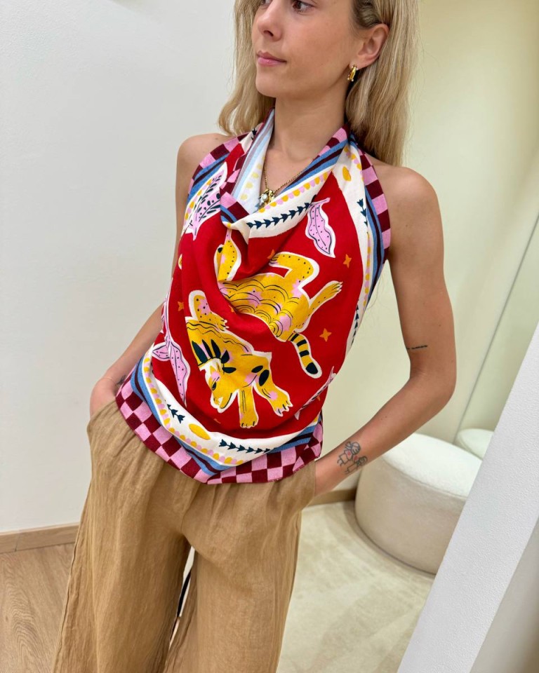 Top stampa tigri rosso HaveOne Shop Online Top stampa tigri rosso HaveOne