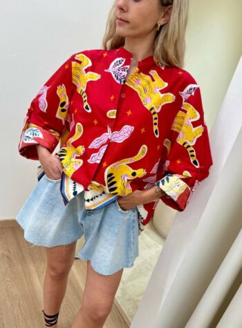 Shop Online Camicia stampa tigri rossa HaveOne