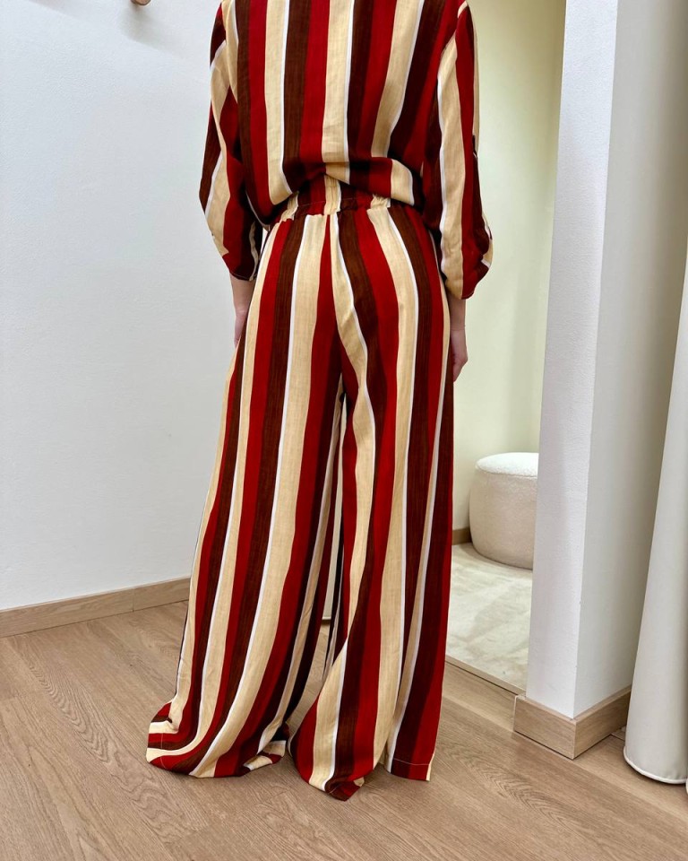 Pantalone righe rosso e beige HaveOne Shop Online Pantalone righe rosso e beige HaveOne