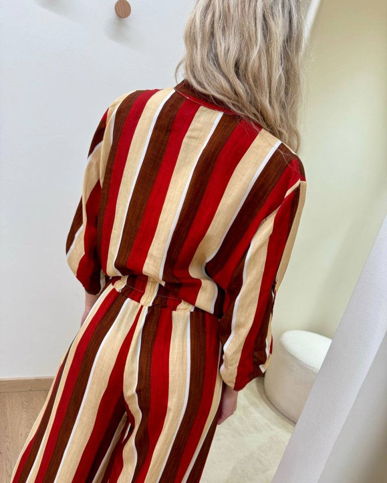 Camicia nodo righe rosso e beige HaveOne Shop Online Camicia nodo righe rosso e beige HaveOne