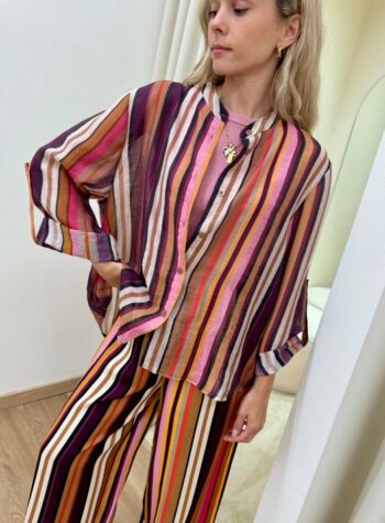 Shop Online Camicia righe multicolor viola HaveOne