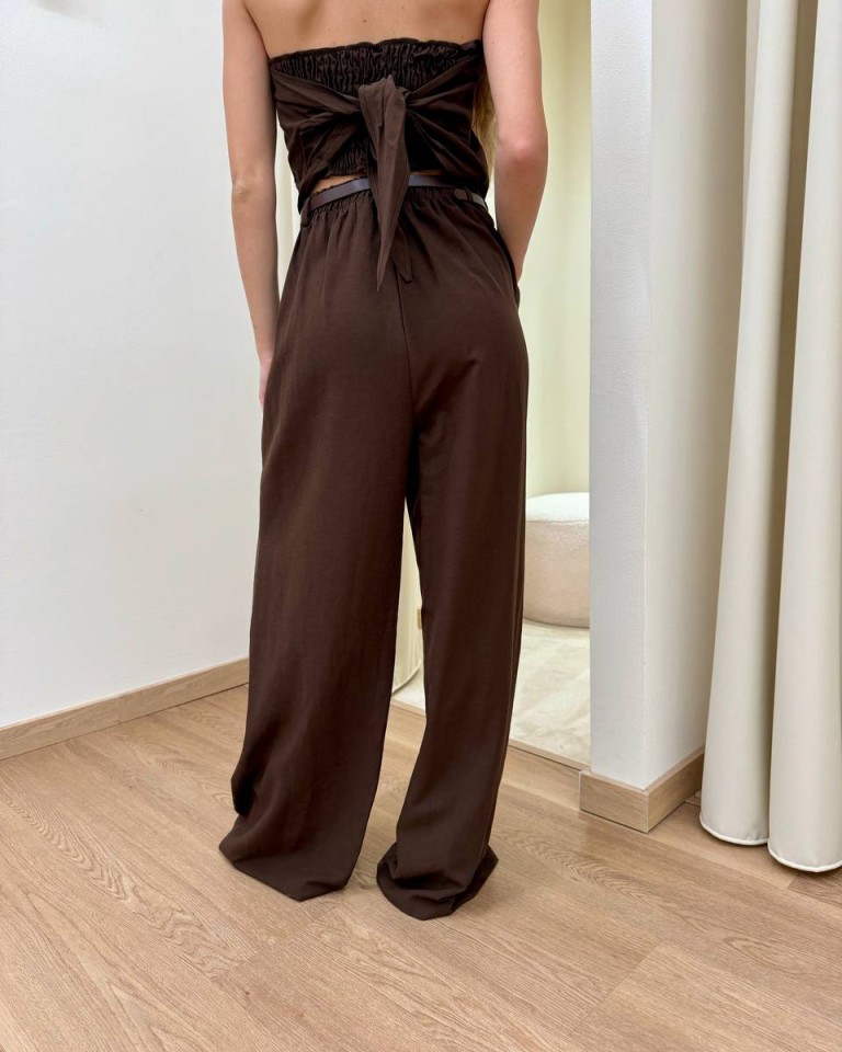 Pantalone con pince e cintura moro HaveOne Shop Online Pantalone con pince e cintura moro HaveOne