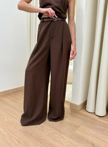 Shop Online Pantalone con pince e cintura moro HaveOne