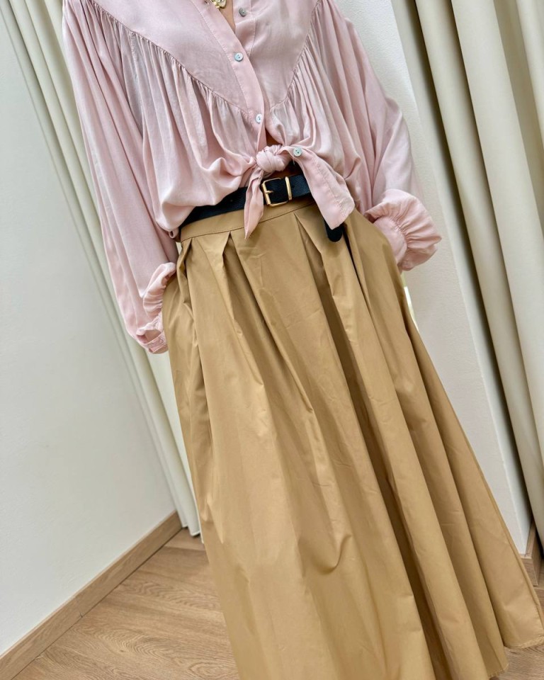 Gonna midi con cintura cammello Susy Mix Shop Online Gonna midi con cintura cammello Susy Mix