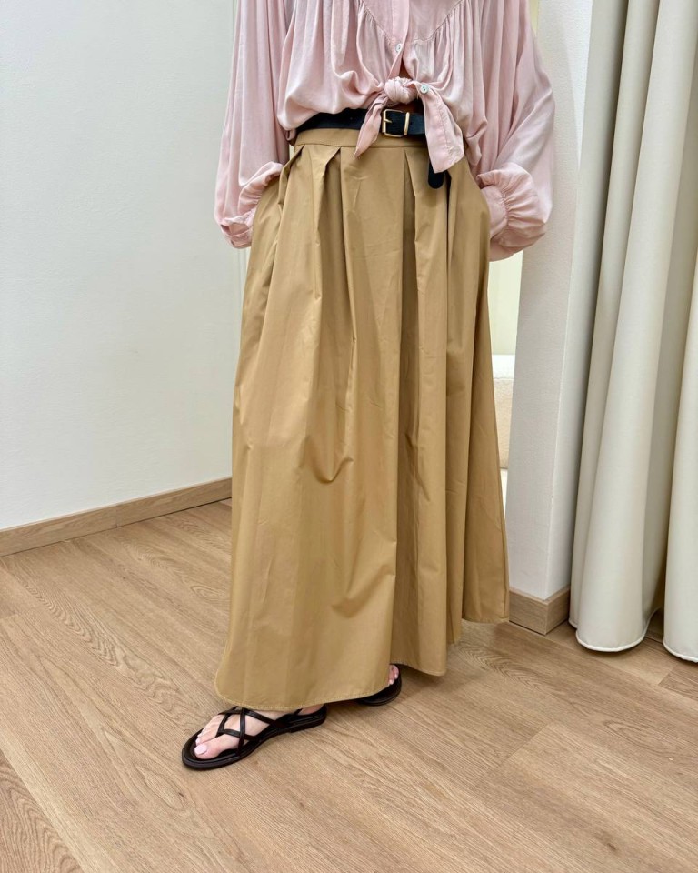 Gonna midi con cintura cammello Susy Mix Shop Online Gonna midi con cintura cammello Susy Mix