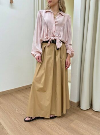 Shop Online Gonna midi con cintura cammello Susy Mix